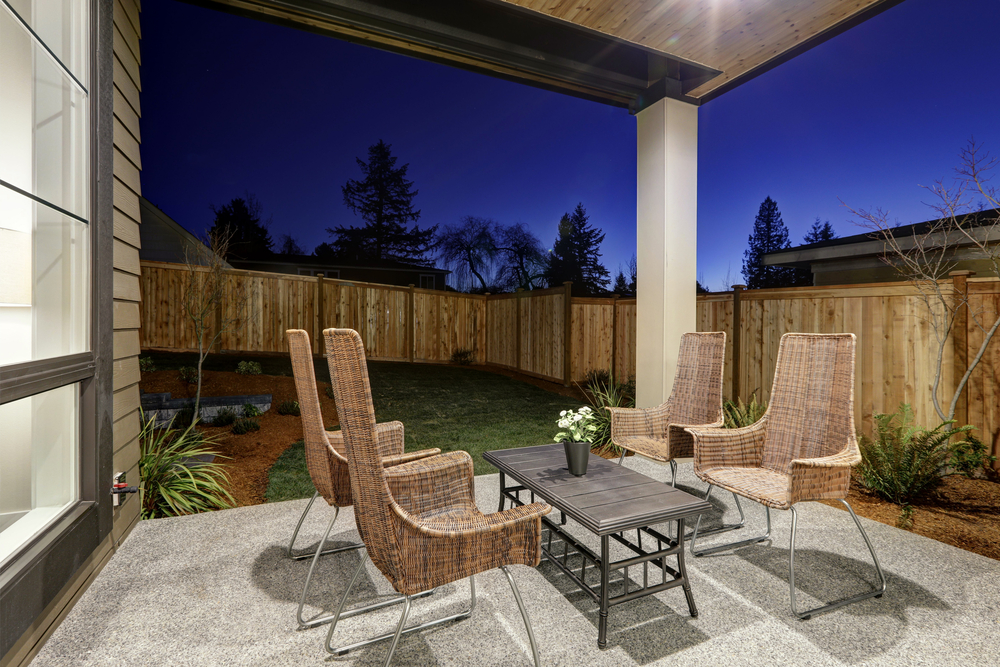 Backyard,Covered,Patio,Design,With,High,Back,Wicker,Chairs,And